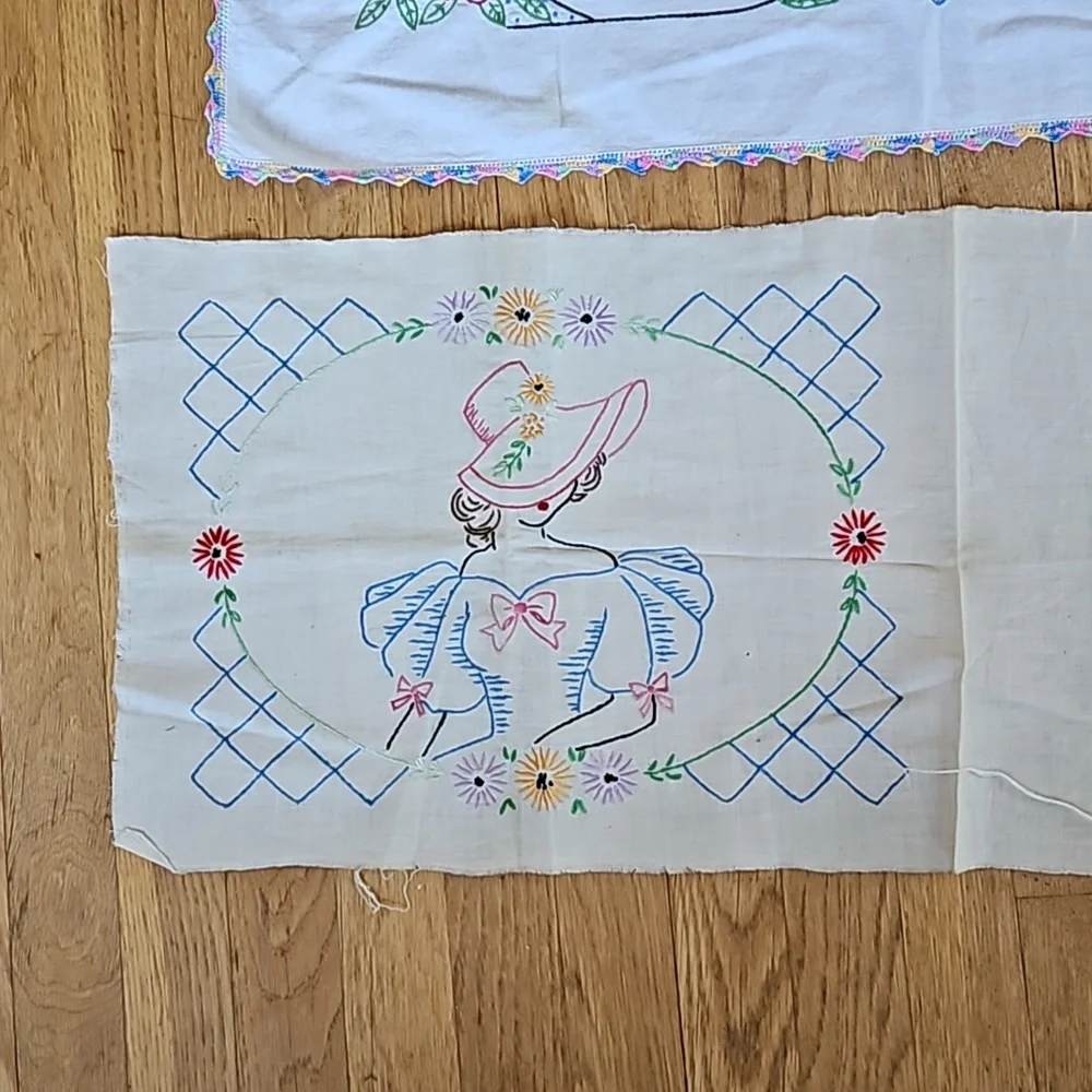 Vintage handmade applique linens